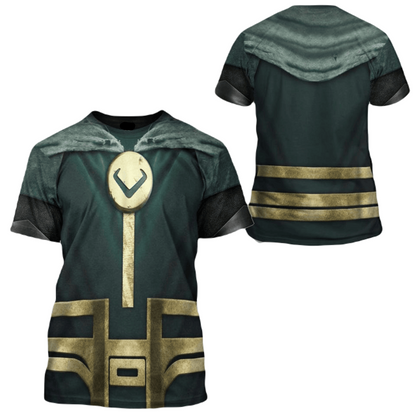 Loki Hoodie Loki Laufeyson Suit Costume T-shirt Green Gold Unisex