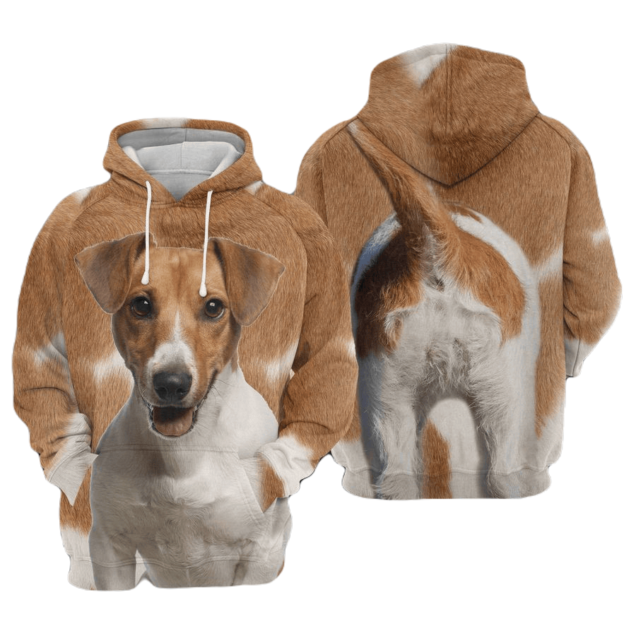 Dog Hoodie Jack Russell Terrier Front And Back Hoodie Brown Unisex