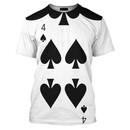 DN T-shirt Black Spade Alice In Wonderland Costume T-shirt Black White Unisex Adults New Release