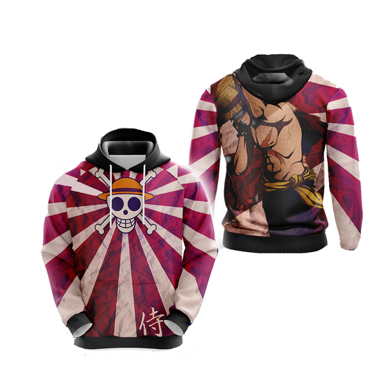 One Piece Hoodie One Piece Luffy Gear 2 Form Hoodie Pink Unisex