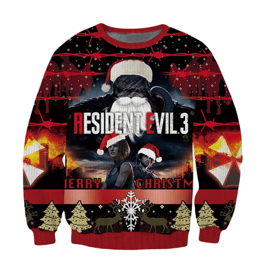 Resident Evil Sweatshirt Resident Evil 3 Merry Christmas Sweatshirt Colorful Unisex