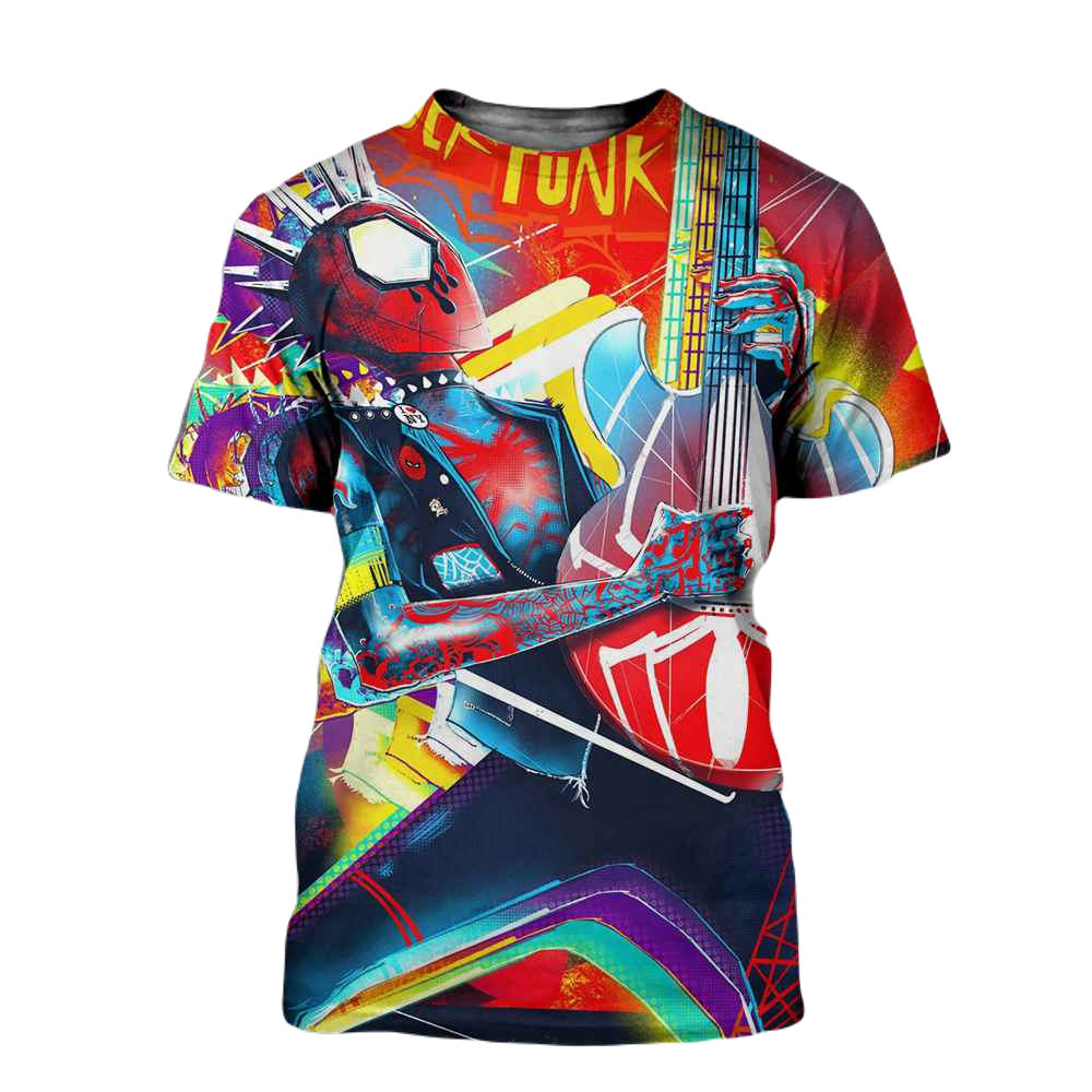 Spiderman T-shirt MV Spider Punk Badass Poster T-shirt Colorful Unisex