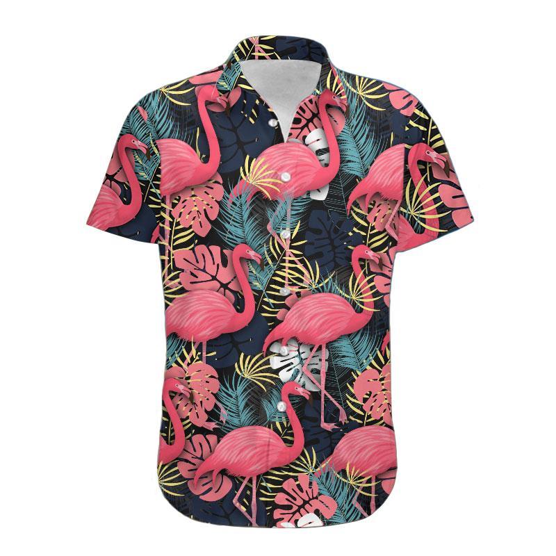 Unifinz Flamingo Aloha Shirt Flamingo Pattern Tropical Hawaiian Shirt Flamingo Hawaii Shirt 2022
