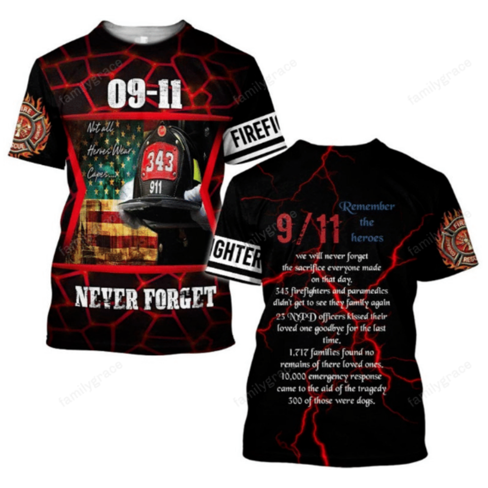 Unifinz Patriot Day Tshirt Remember The Heroes We Will Never Forget 9/11 Firefighter Black Hoodie Patriot Day Hoodie 2023
