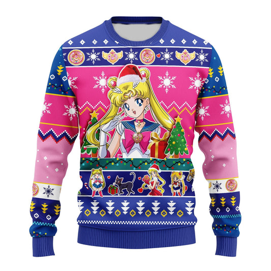 Sailor Moon Sweatshirt Usagi Sailor Moon Christmas Sweatshirt Colorful Unisex