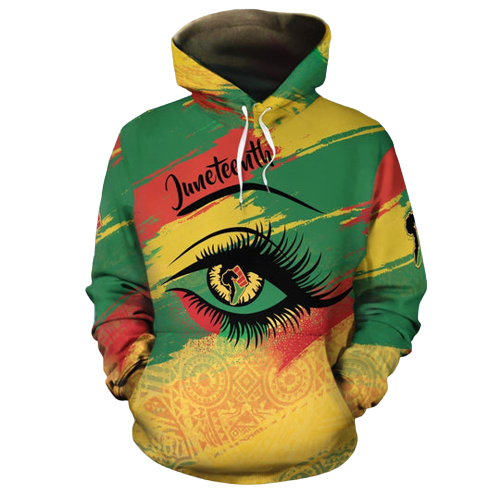 Unifinz Juneteenth Hoodie The Juneteenth Eye Yellow Red Green Hoodie Juneteenth Apparel 2022