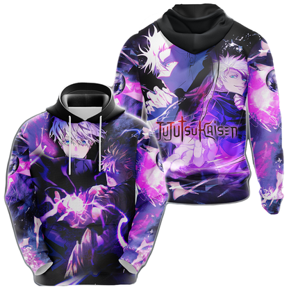 Jujutsu Kaisen Hoodie Jujutsu Kaisen Gojo Satoru Fight T-shirt Purple Unisex