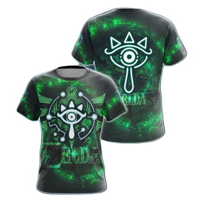 The Legend Of Zelda Hoodie Sheikah Eye Symbol Graphic T-shirt Black Green Unisex