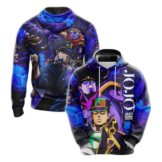 JoJo's Bizarre Adventure Hoodie JoJo's Bizarre Adventure Jotaro Kujo Graphic T-shirt Blue Unisex