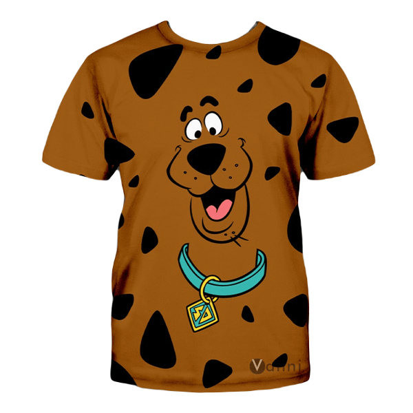 Scooby Doo Hoodie Scooby Doo Face Fur Pattern T-shirt Brown Unisex