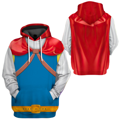 Snow White Hoodie Snow White Prince Florian Costume T-shirt Blue Red Unisex