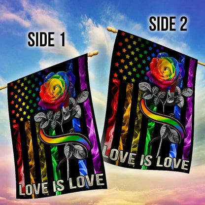 Unifinz LGBT Pride Flag Rainbow Rose American Flag Love Is Love Garden Flags LGBT House Flag 2022