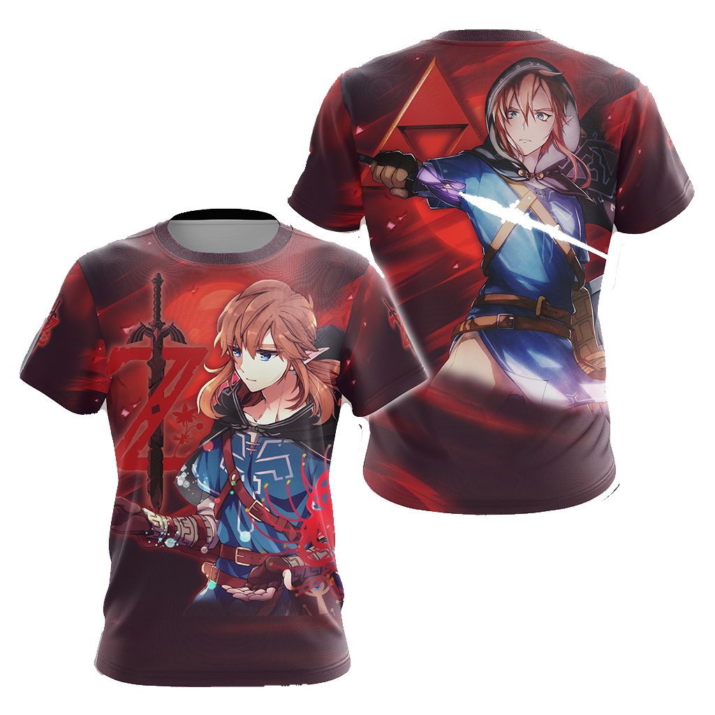 The Legend Of Zelda Hoodie Link With Winter Suit T-shirt Red Unisex