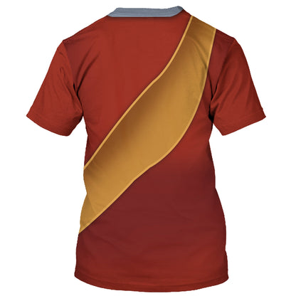 DN T-shirt Captain Hook Villain Costume T-shirt Red Unisex Adults New Release