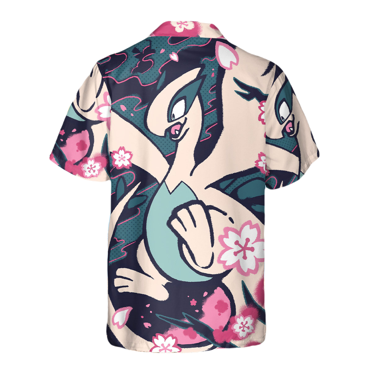 PKM Hawaii Shirt PKM Venusaur Cherry Blossom Pattern Aloha Shirt Colorful Unisex