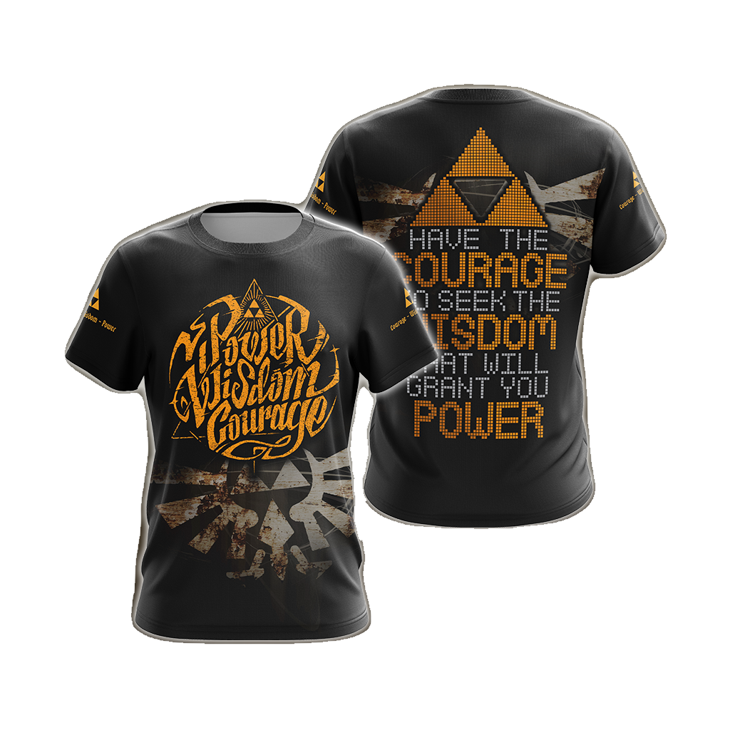 The Legend Of Zelda Hoodie Power Wisdom Courage T-shirt Black Unisex