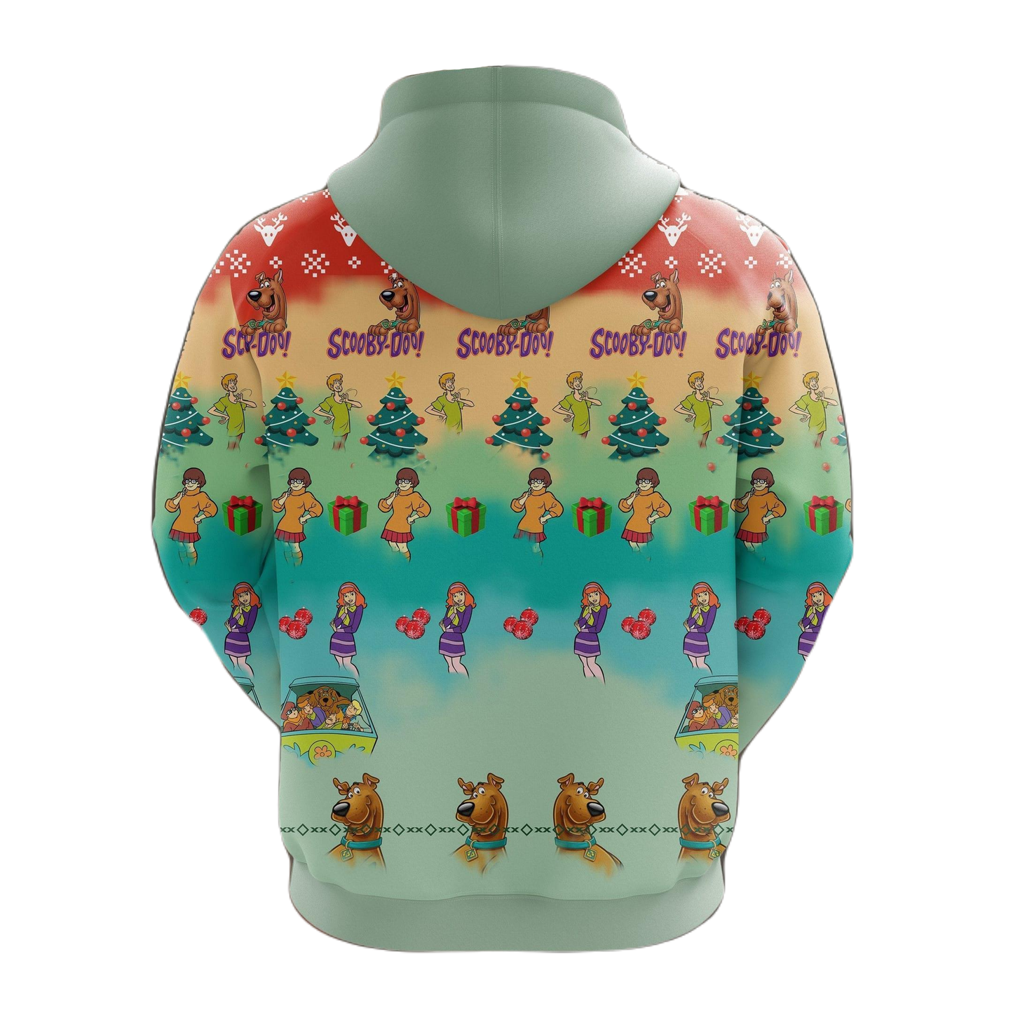 Scooby Doo Hoodie Scooby Doo Happy Holiday Christmas Pattern Hoodie Colorful Unisex