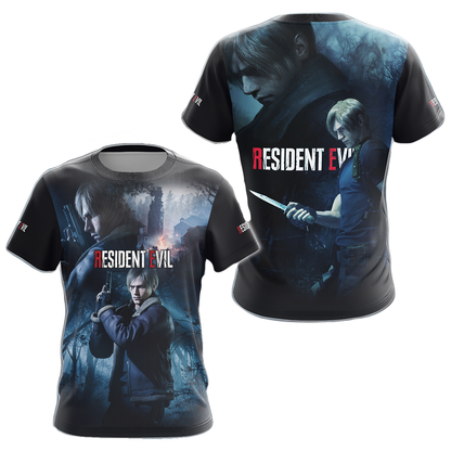 Resident Evil Hoodie Resident Evil Leon Kennedy Graphic T-shirt Black Blue Unisex