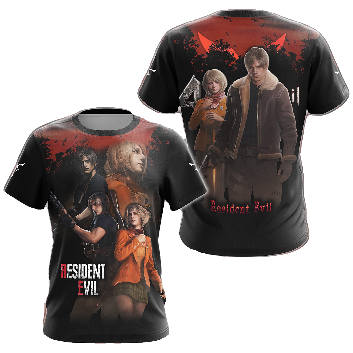 Resident Evil Hoodie Resident Evil Leon And Ashley T-shirt Brown Unisex