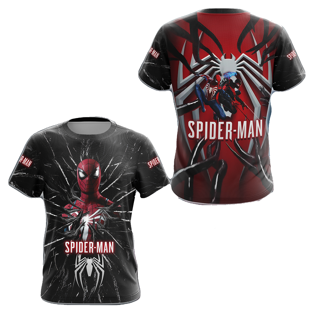 Spiderman Hoodie MV Spiderman 2 Game Graphic T-shirt Red Black Unisex