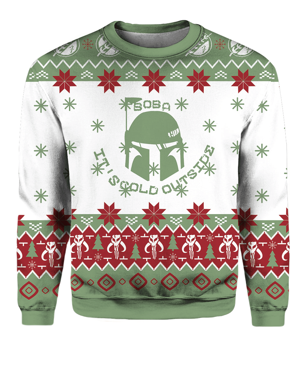 SW Sweatshirt Boba It's Cold Outside Sweatshirt White Green Unisex