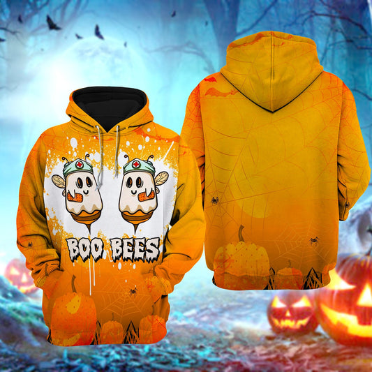 Halloween Shirt Boo Bees Shirt Halloween Boo Bees Nurse Orange Hoodie Halloween Hoodie