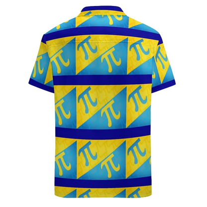 Pi Hawaii Shirt Pi Symbol Math Pi Day Aloha Shirt Blue Yellow Unisex