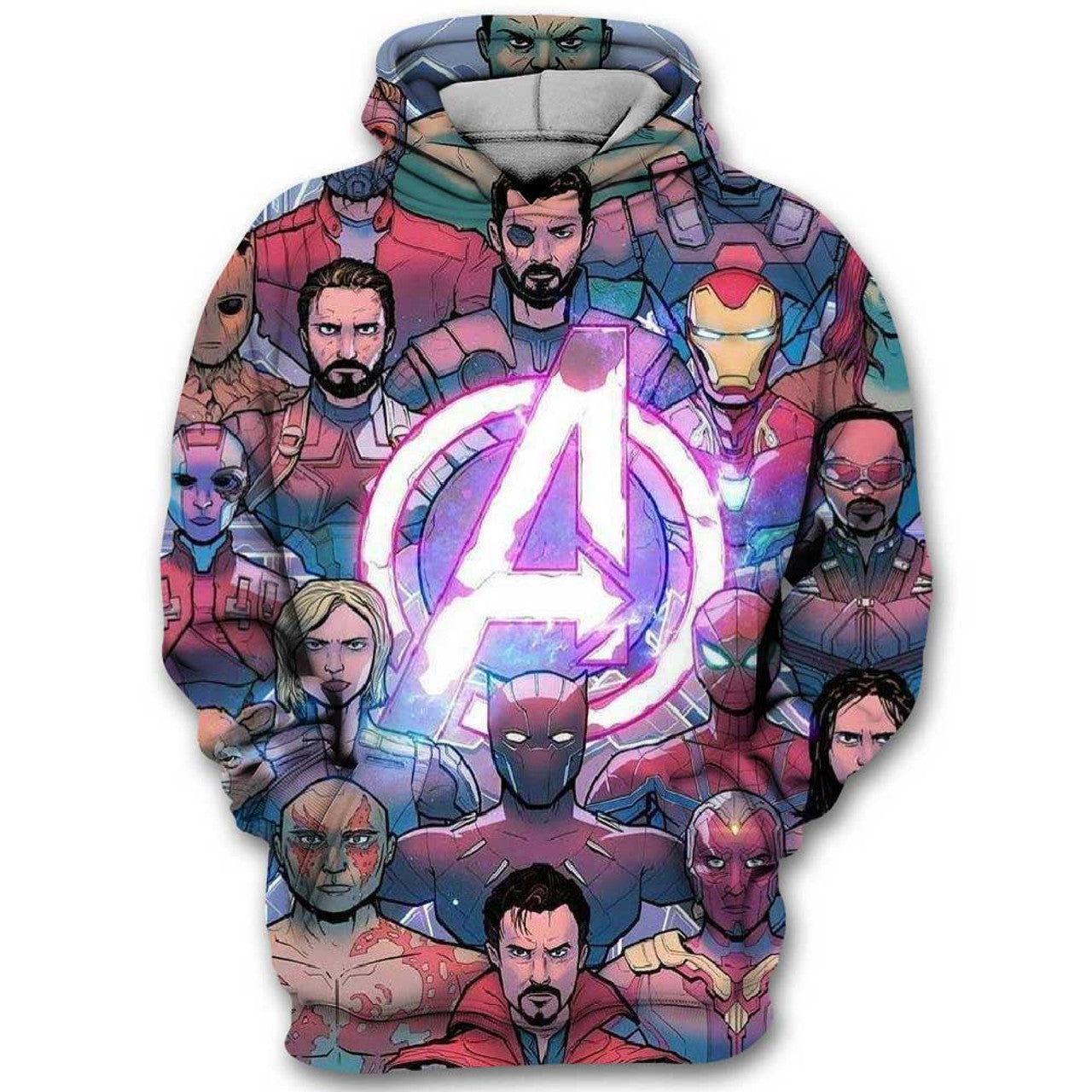 MV Hoodie Avengers Hero Characters T-shirt Colorful Unisex