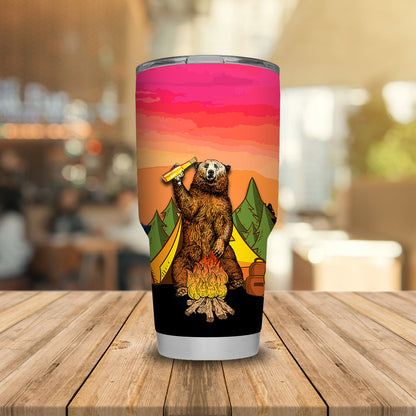 Unifinz Camping Tumbler Camping Bear I Hate People Tumbler Cup Amazing Camping Travel Mug 2026