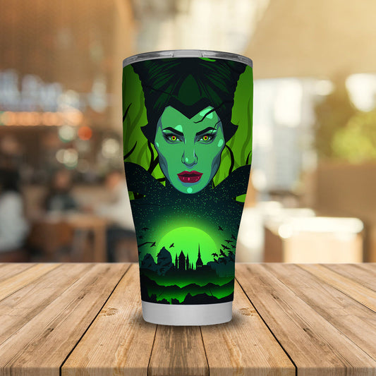 Unifinz DN Maleficent Tumbler Maleficent Beauty Art Disney Villains Tumbler Cup High Quality DN Maleficent Travel Mug 2022