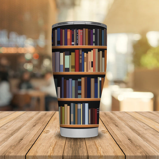 Unifinz Book Tumbler Bookshelf Tumbler Cup Book Reading Travel Mug Gift For Book Readers 2022