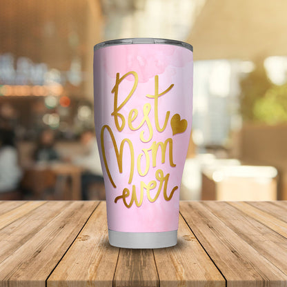 Unifinz Mother Tumbler 20 oz Mother Tumbler Cups Best Mom Ever Sublimation Tumbler Pink Golden Mothers Day Gift 2022