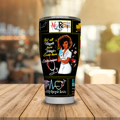 Unifinz Nurse Tumbler African American Nurse Black Nurse Tumbler 20oz 30oz Black Tumbler Cup Awesome Nurse Travel Mug 2026