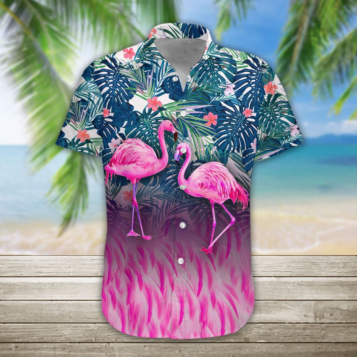 Unifinz Flamingo Hawaii Aloha Shirt Flamingo Tropical Forest Hawaiian Shirt Flamingo Hawai Shirt 2023