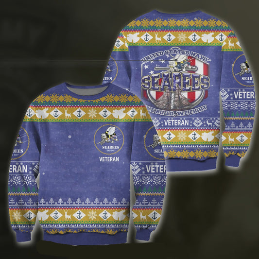 Veteran Sweatshirt We Build We Fight Veteran Sweatshirt Blue Unisex