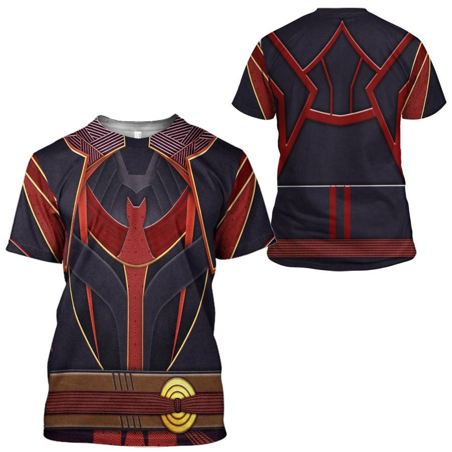 Dr Strange Hoodie MV Defender Strange Costume T-shirt Black Red Unisex