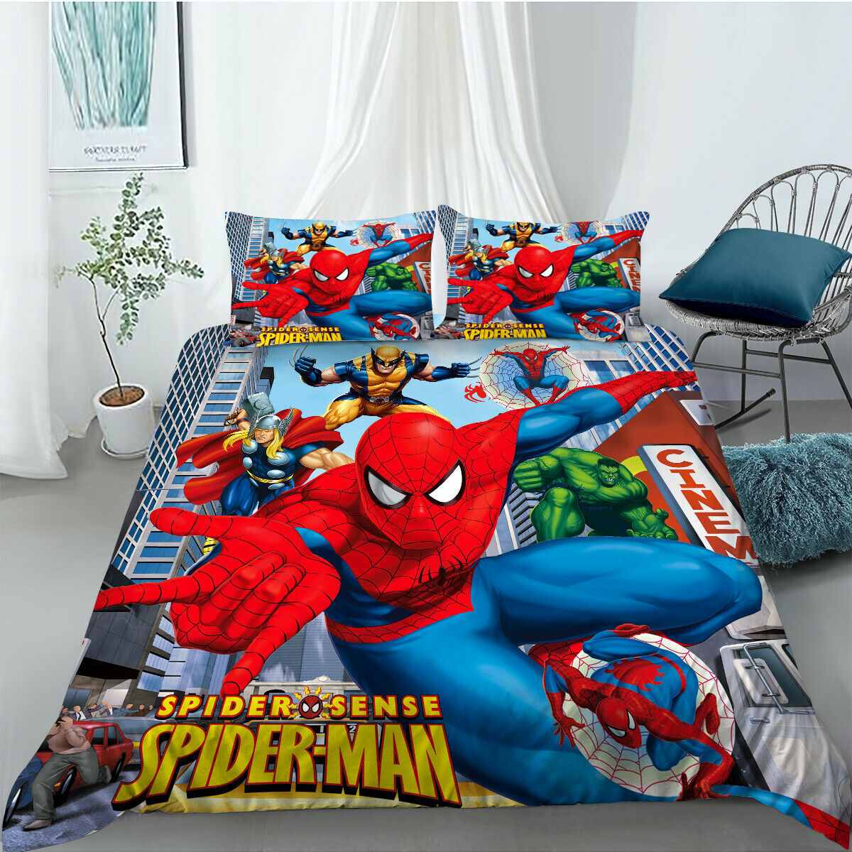 Spiderman Bedding Set MV Spiderman And Hulk Thor Duvet Covers Colorful Unique Gift