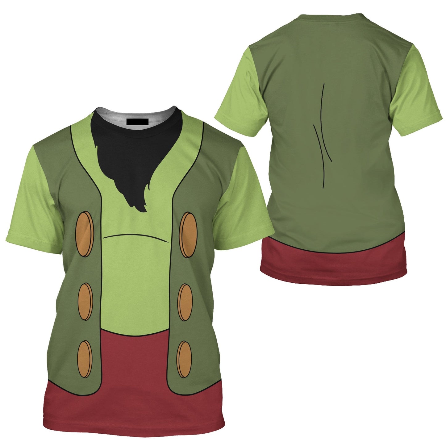 DN T-shirt Stromboli Pinocchio Costume T-shirt Sweatshirt Green Unisex Adults New Release