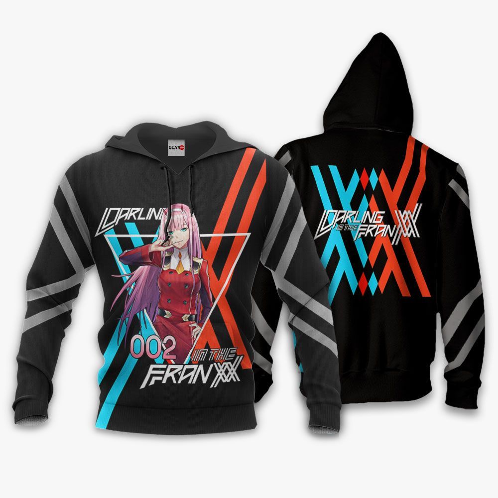 Darling In The Franxx Hoodie Code 002 Zero Two Black Hoodie Anime Hoodie Adult Full Print