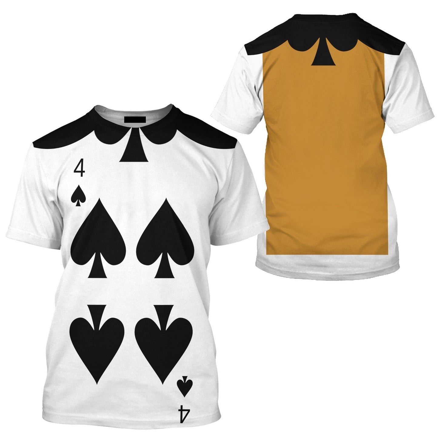 DN T-shirt Black Spade Alice In Wonderland Costume T-shirt Black White Unisex Adults New Release