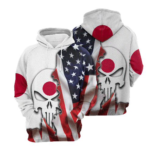  Japan Hoodie Japan Proud Japan Flag US Flag Red White Hoodie Adult Full Print