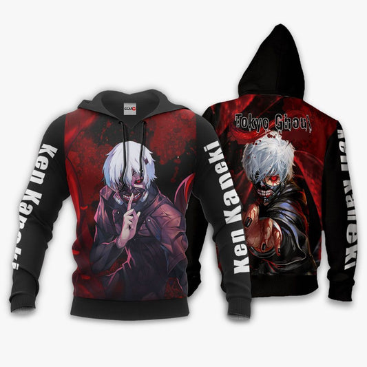 Tokyo Ghoul Hoodie Tokyo Ghoul Ken Kaneki Transform Red Eyes Black Red Hoodie Anime Hoodie Adult Full Size