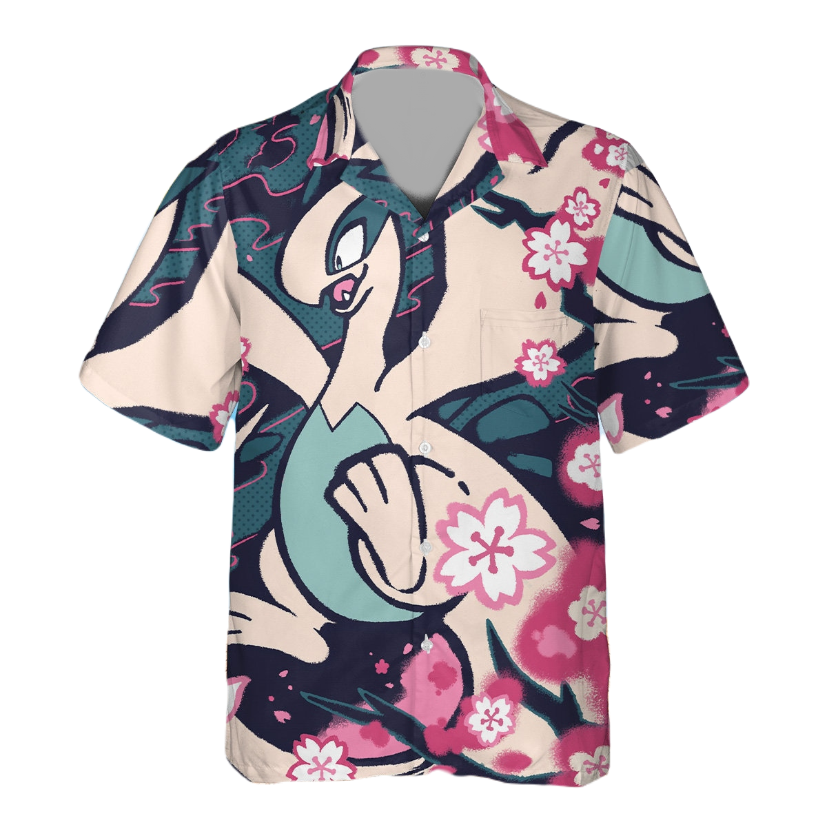 PKM Hawaii Shirt PKM Venusaur Cherry Blossom Pattern Aloha Shirt Colorful Unisex