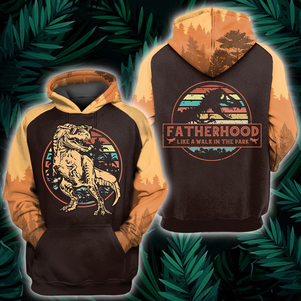 Unifinz Father Dinosaur Hoodie Best Father's Day Shirt Fatherhood T-rex Hodoie Dinosaur Apaprel 2022