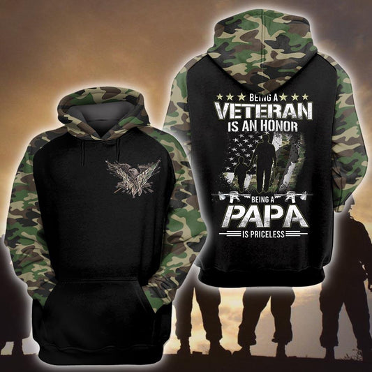 Unifinz Veteran Grandpa Hoodie Being A Veteran Being A Grandpa Hoodie Father's Day Gift Veteran Apparel 2022