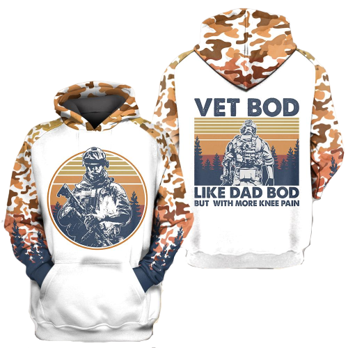 Unifinz Veteran Hoodie Vet Bod Like A Dad Bod But With More Knee Pain Cool Hoodie Military Apparel 2023