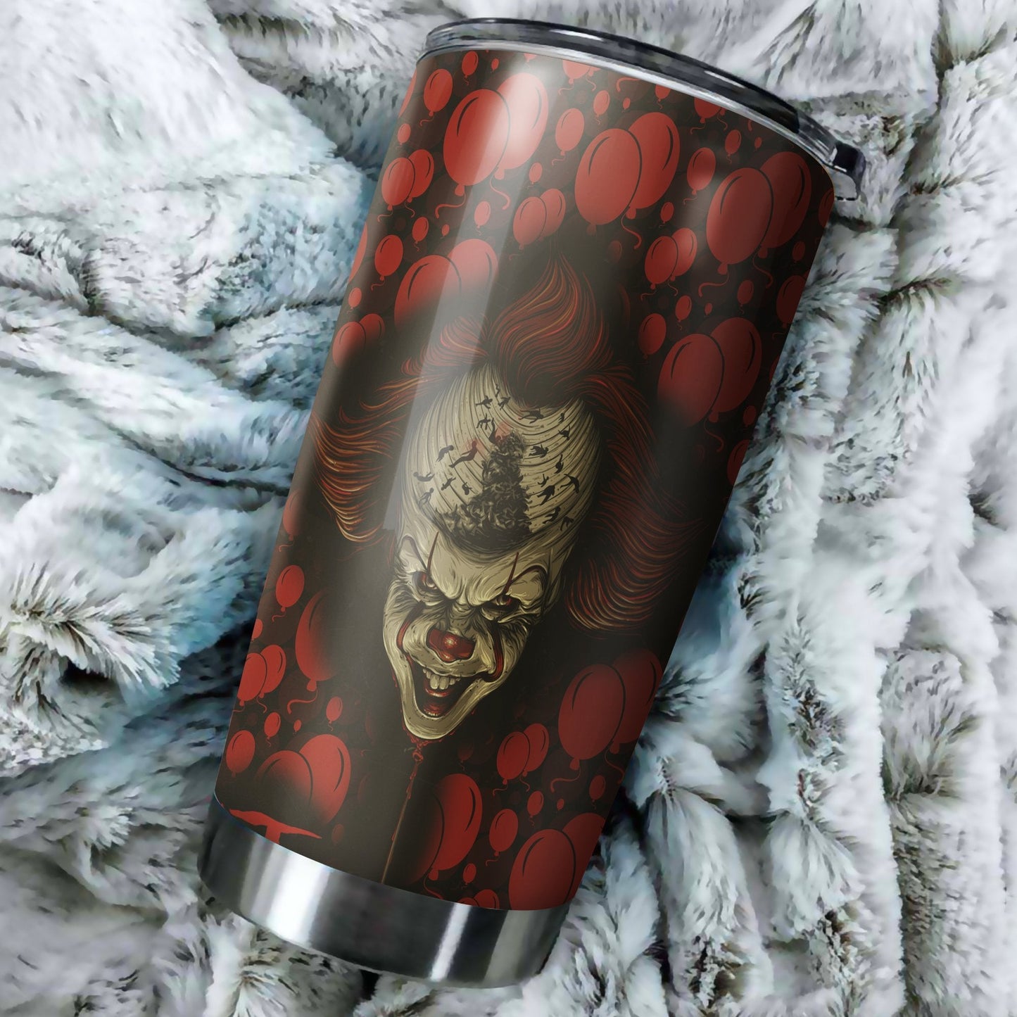 Halloween Tumbler 20 Oz IT Pennywise Horror Red Tumbler Cup 20 Oz