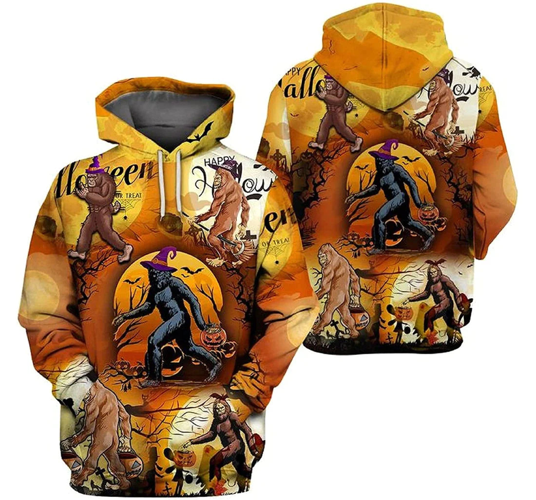 Bigfoot Hoodie Bigfoot Halloween Moonlight Hoodie Orange Unisex