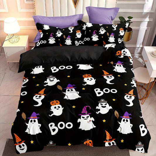 Halloween Bedding Set Halloween Cute Ghost Costume Duvet Covers Black Unique Gift