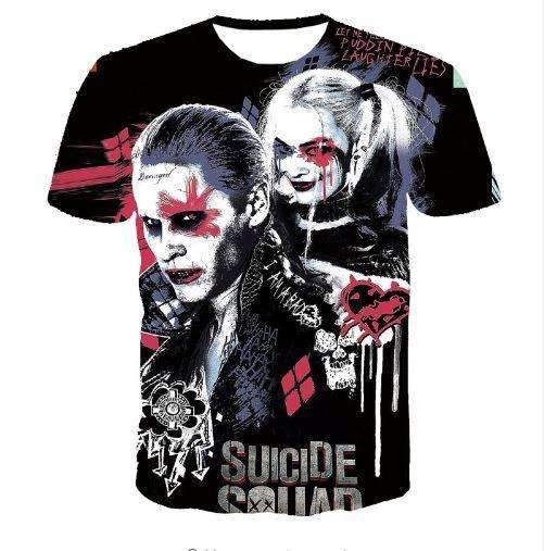 DC T-shirt Suicide Squad Shirt Suicide Squad Harley Quinn And Joker Black T-shirt